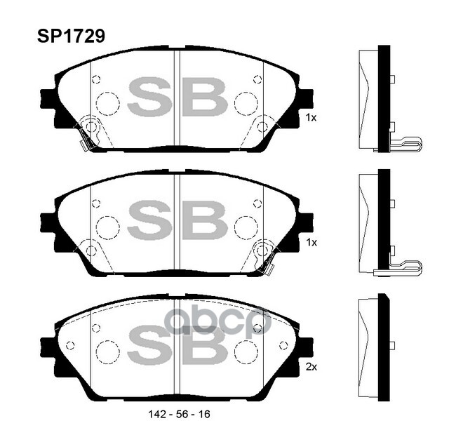 Колодки передние SANGSIN BRAKE SP1729